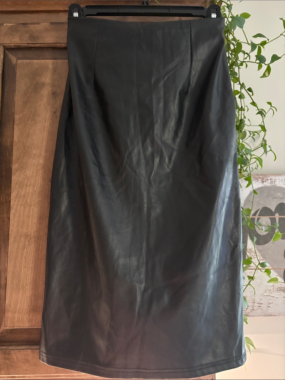 SHEIN Black Faux Leather Pencil Skirt